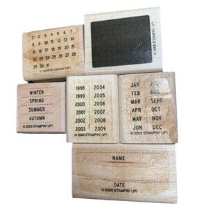 Stampin Up Its A Date Calendar Rubber Stamp Set Wood-Mounted Stamps 2005
